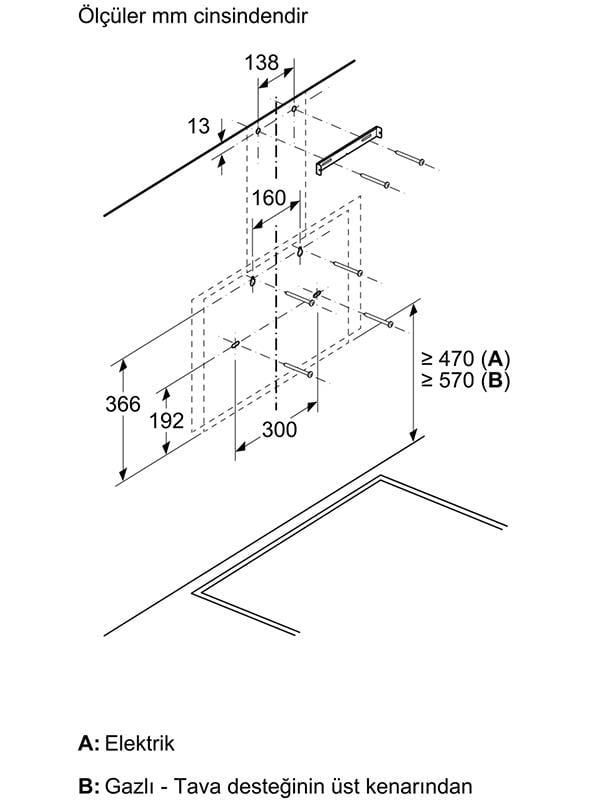 Bosch DWK66PJ20T 60 cm Duvar Tipi Davlumbaz