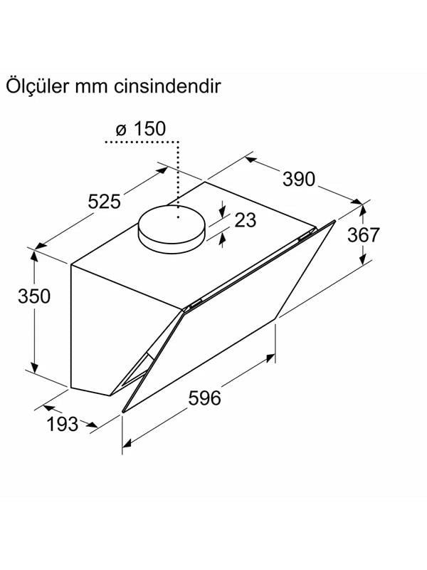 Bosch DWK66PJ20T 60 cm Duvar Tipi Davlumbaz