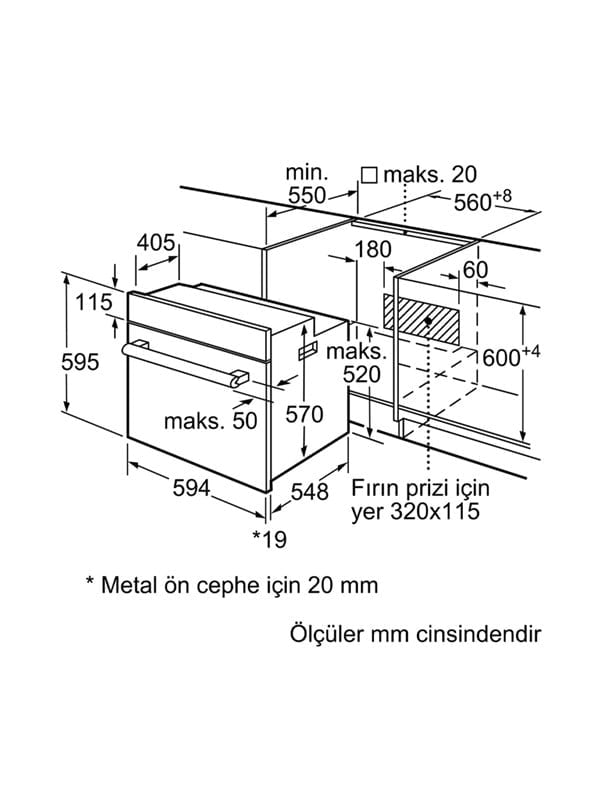 Bosch HBJ558YS0T Ankastre Fırın Inox