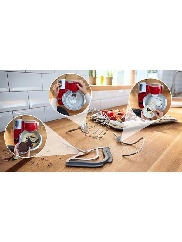 Bosch MUM5X720 Mutfak Makinesi Kırmızı Gümüş