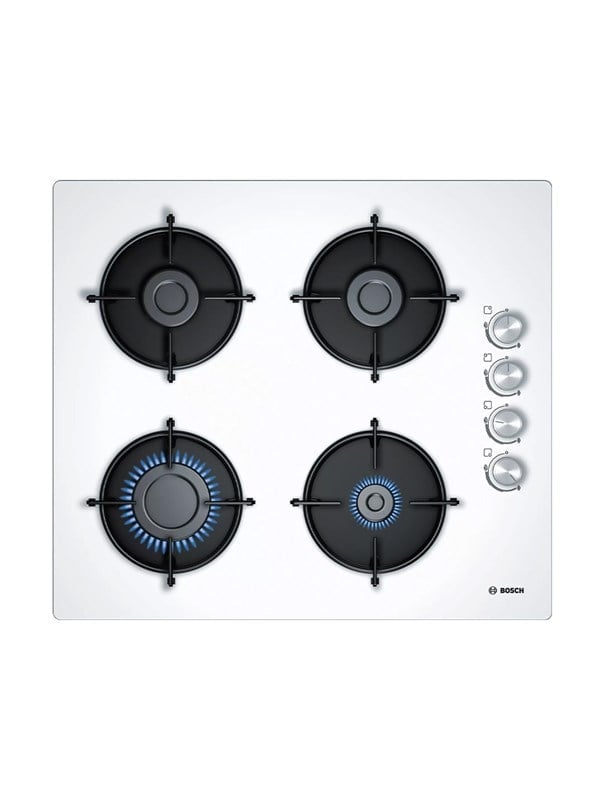 Bosch POP6C2O10O 60 cm Cam Ankastre Gazlı Ocak Beyaz