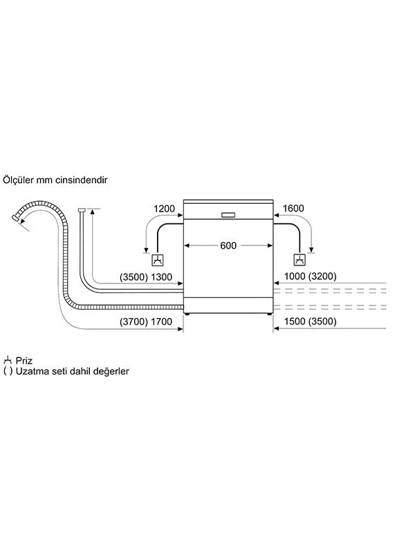 Bosch SMS4IKW51T 4 +1 Programlı Home Connect Bulaşık Makinesi Beyaz