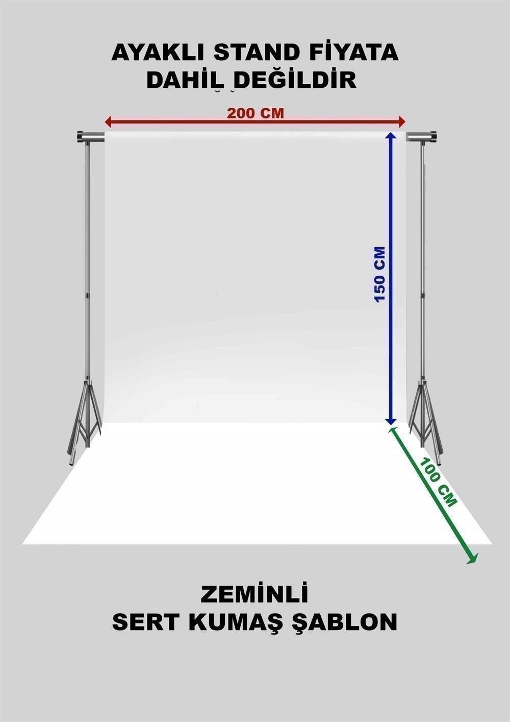 Çiçekli Beyaz Çadır Zeminli Çocuk Kumaş Fotoğraf Fonu( 2X15 MT)