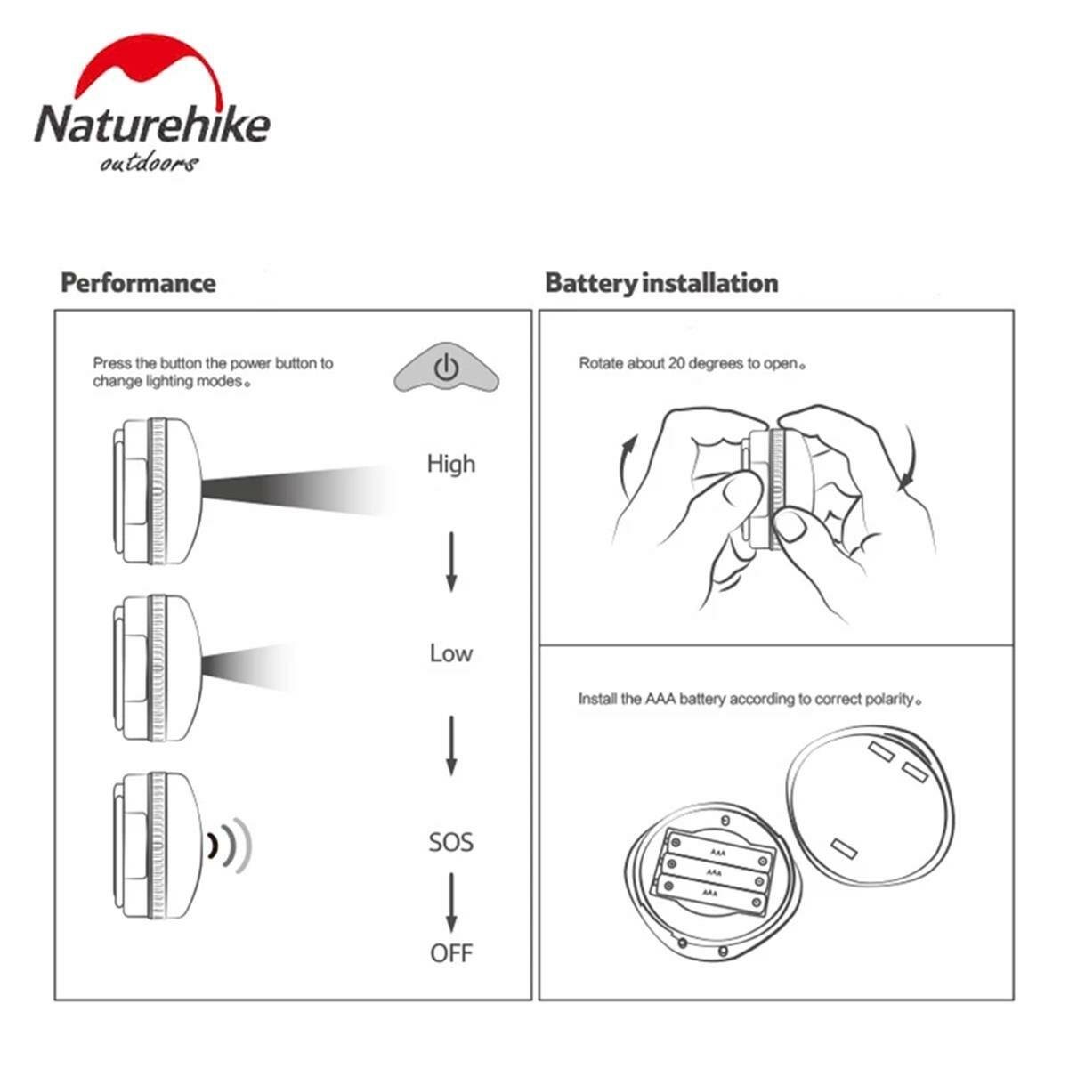 Naturehike D300 Led Kamp Lambası ( 3xAAA ) YEŞİL