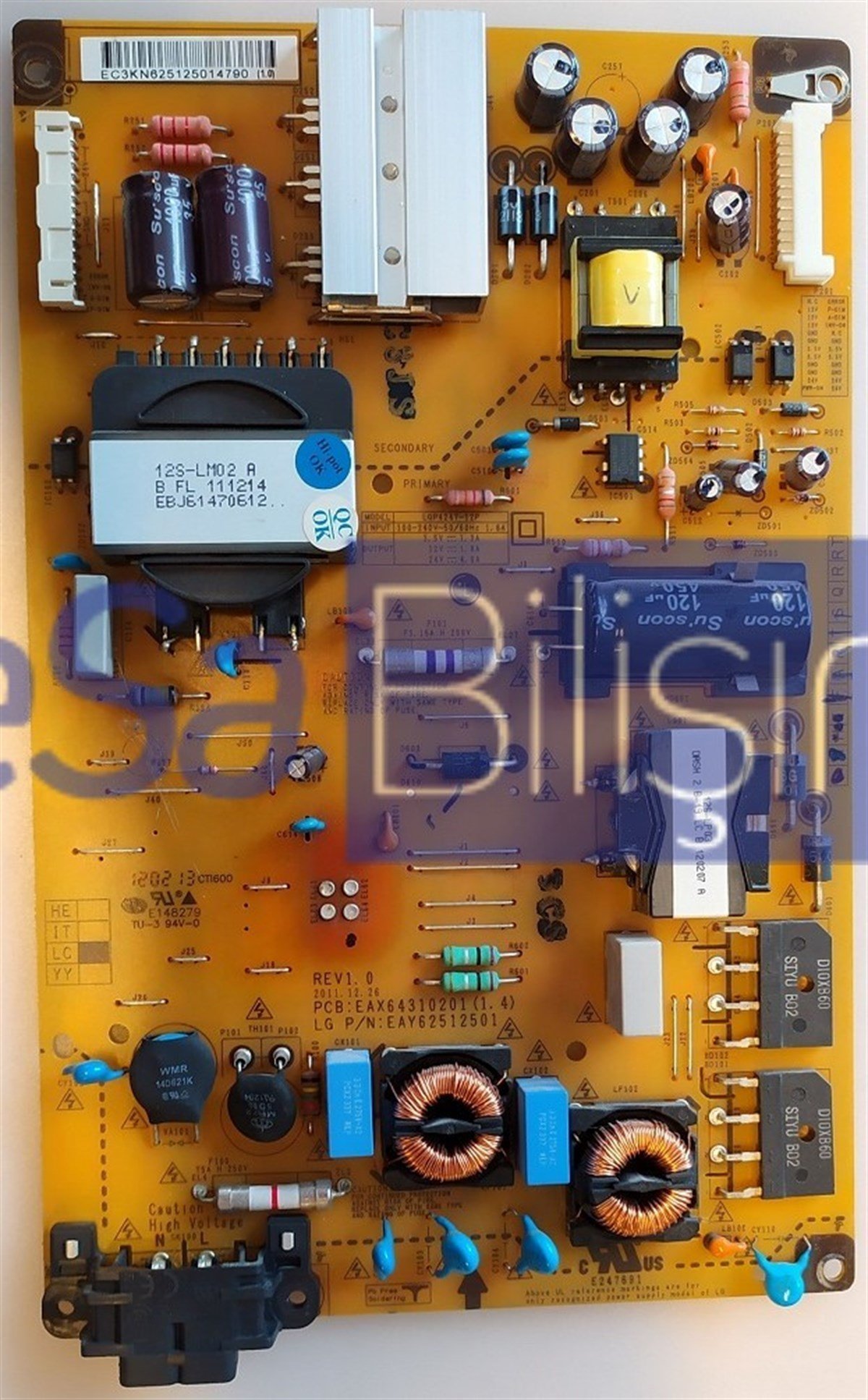 EAX64310201 (1.4), EAY62512501, LGP4247-12P, LG 42LS570S BESLEME KARTI 