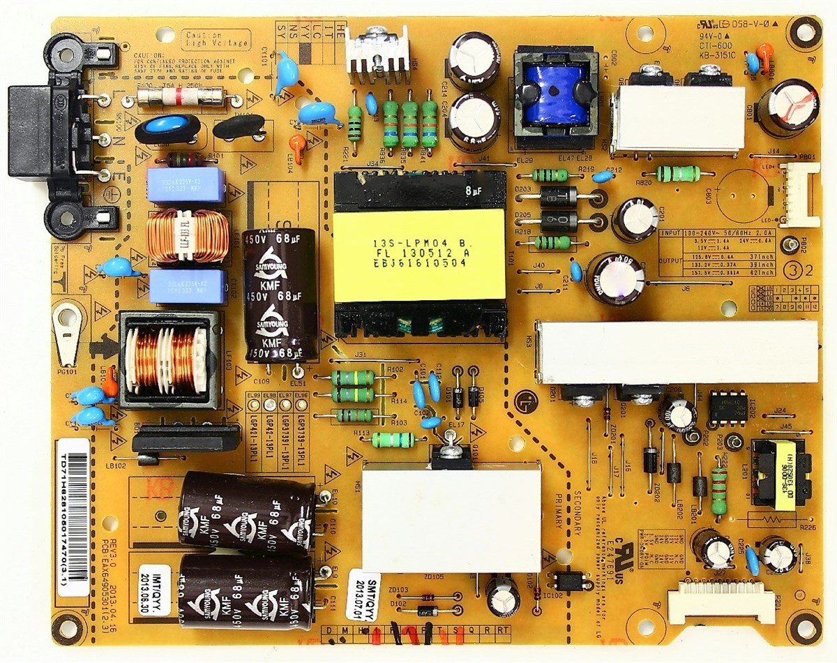 LG 42LA6130 BESLEME KARTI, EAX64905301(2.0), LGP42-13PL1