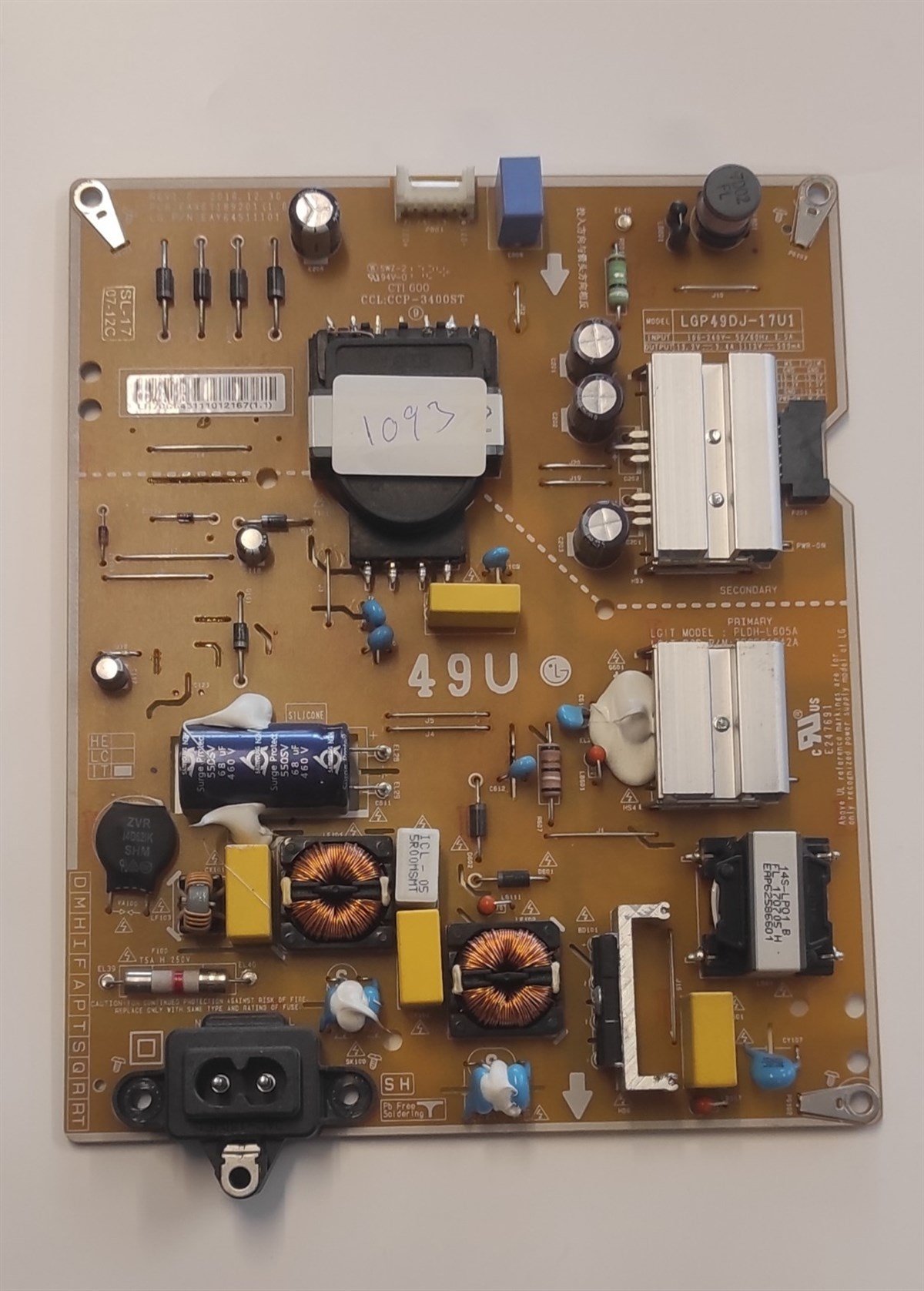 LG 49UJ630V BESLEME KARTI, EAX67189201 (1.6), EAY64511101, LGP49DJ-17U1