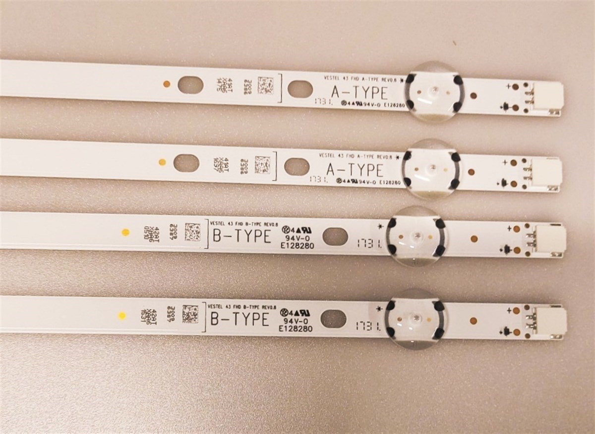 VESTEL, 43FB5000, 43FA7000, LED BAR, VESTEL 43 FHD A-TYPE REV0.8, VESTEL 43 FHD B-TYPE REV0.8
