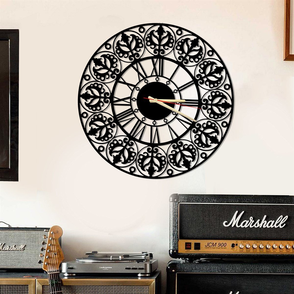 À motifs Horloge Murale