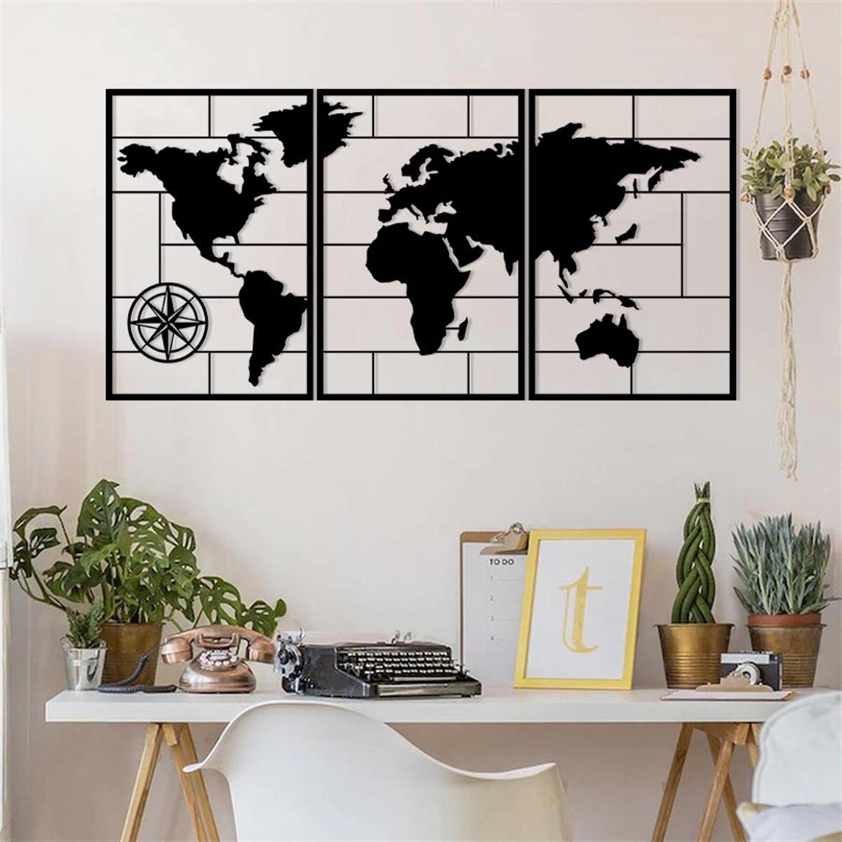 Carte Du Monde-17 Décoration Murale Metallique