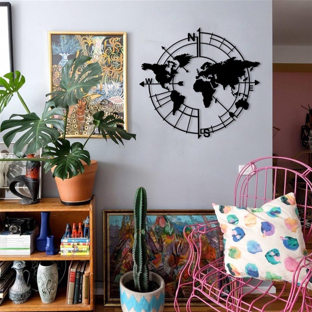 Carte du Monde 6 Décoration Murale Metallique