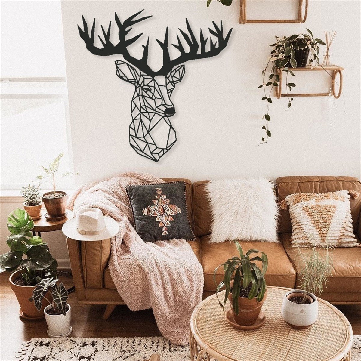 Cerf Décoration Murale Metallique