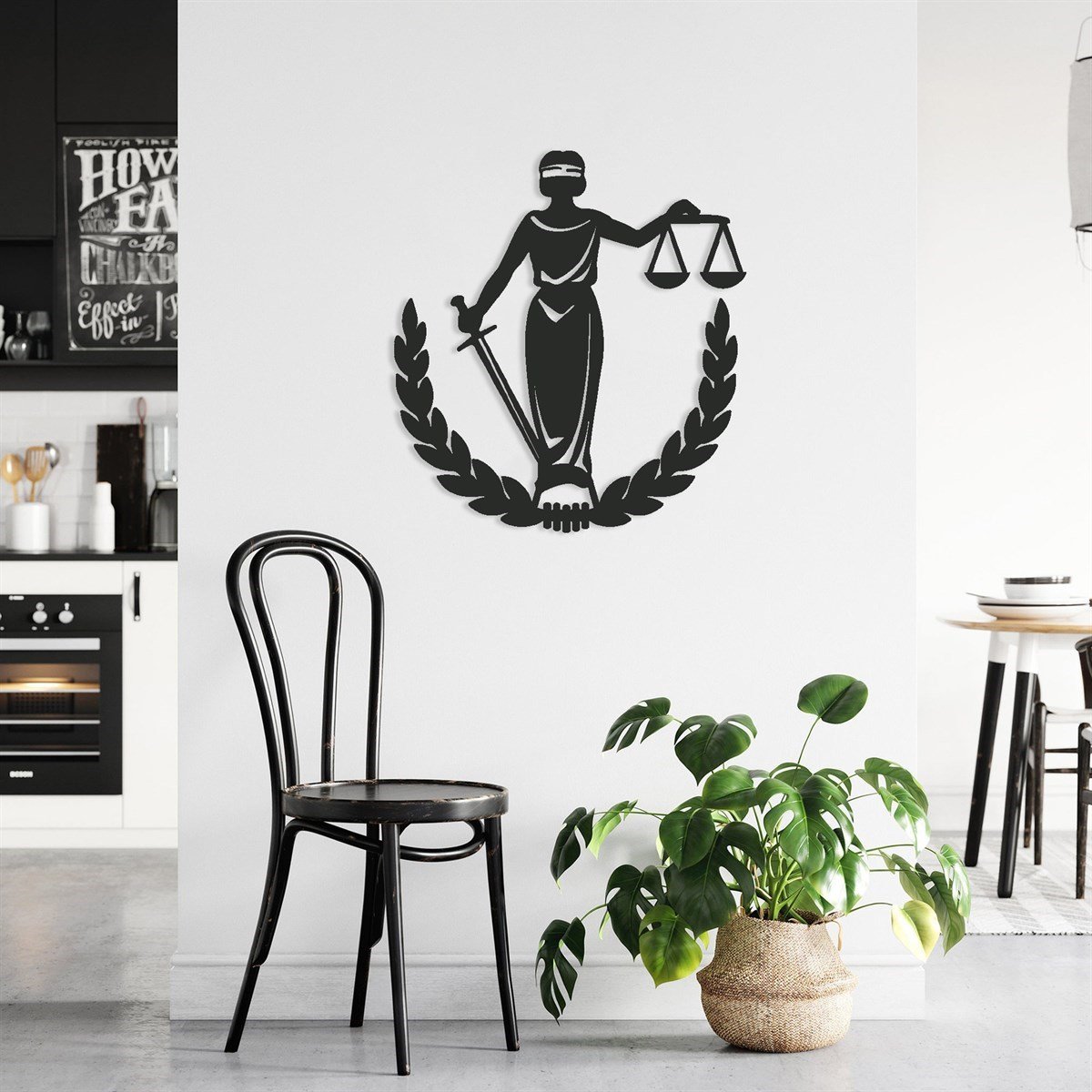 Déesse De La Justice Décoration Murale Metallique