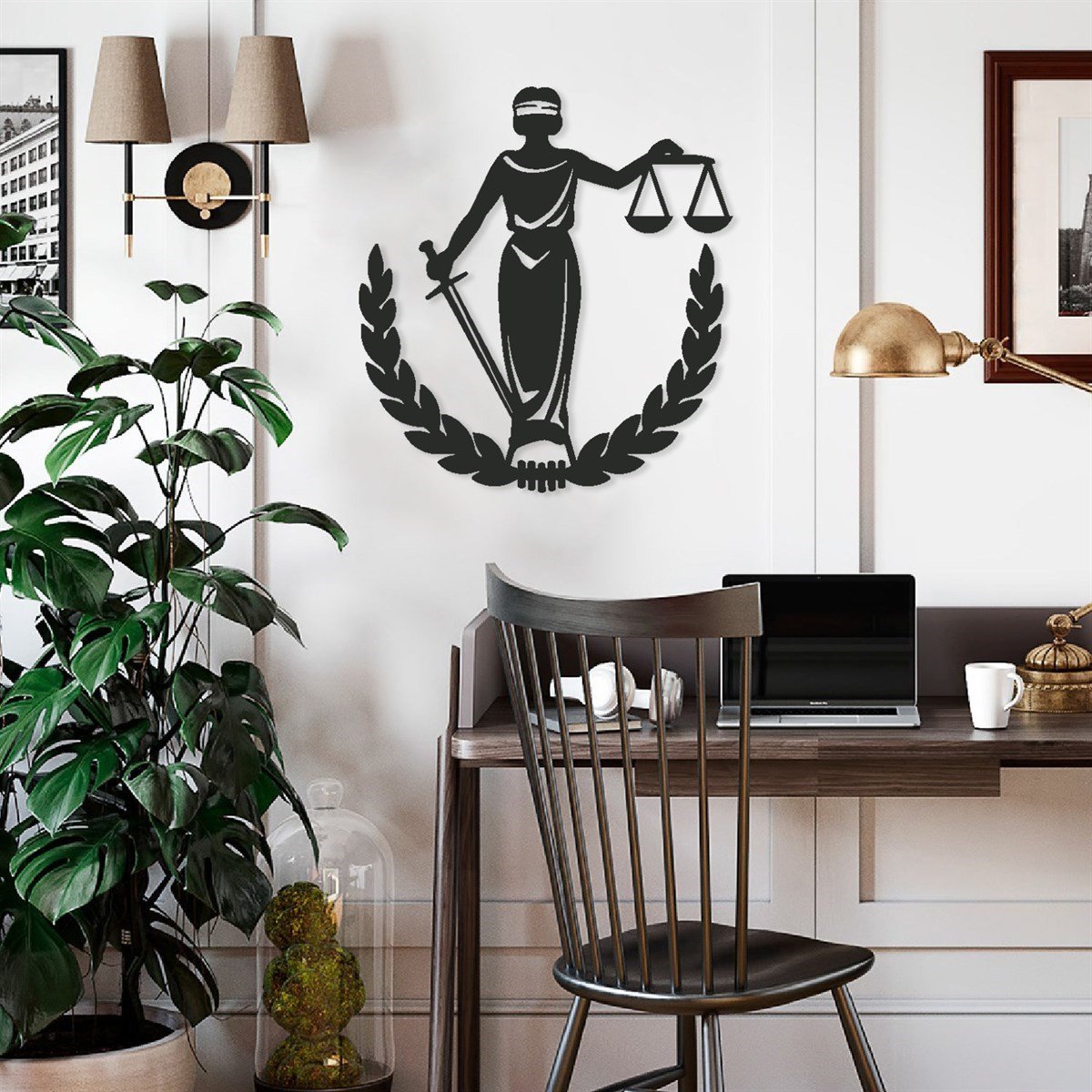 Déesse De La Justice Décoration Murale Metallique