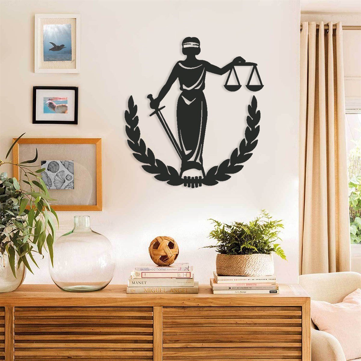 Déesse De La Justice Décoration Murale Metallique