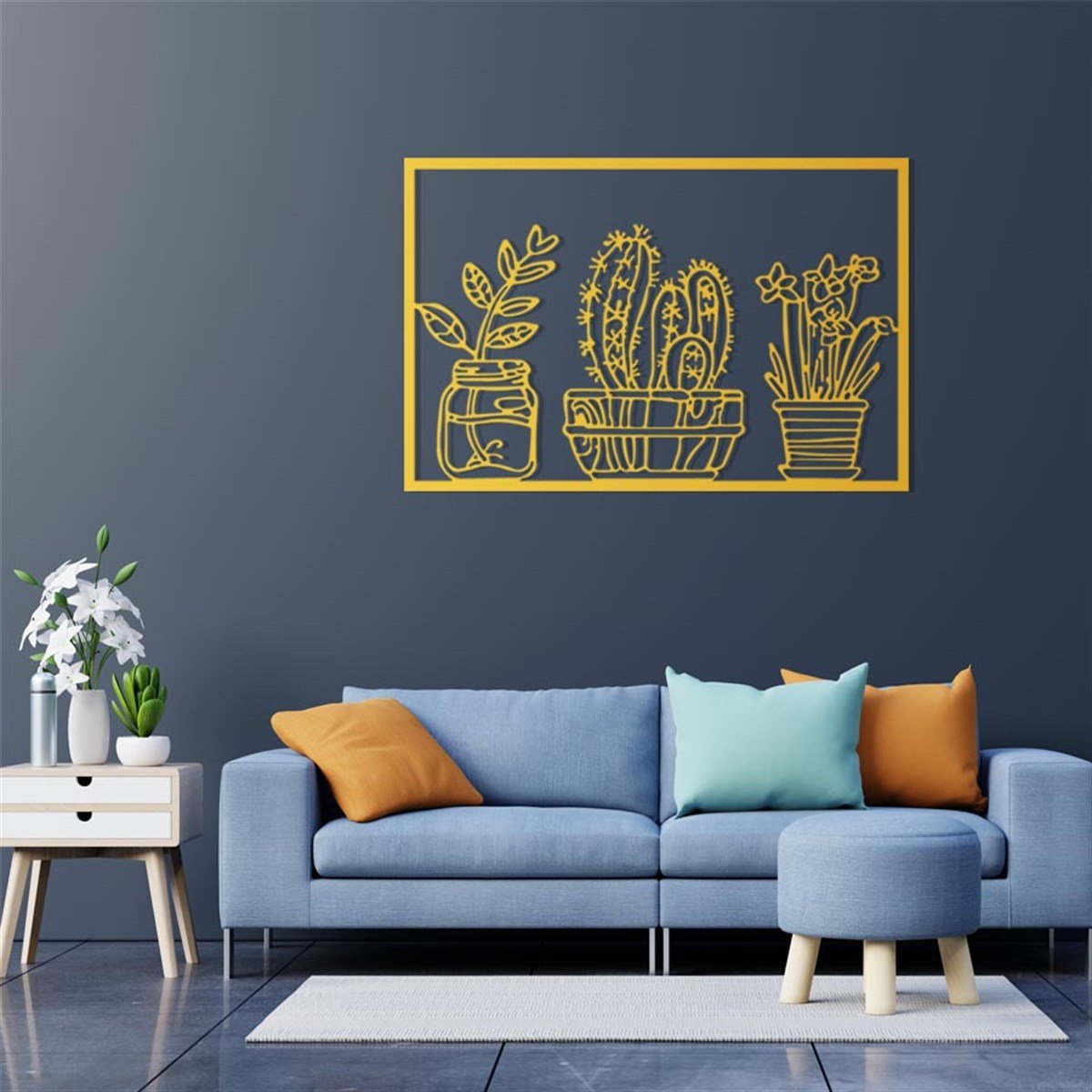 Ensemble de 3 cactus Décoration Murale Metallique