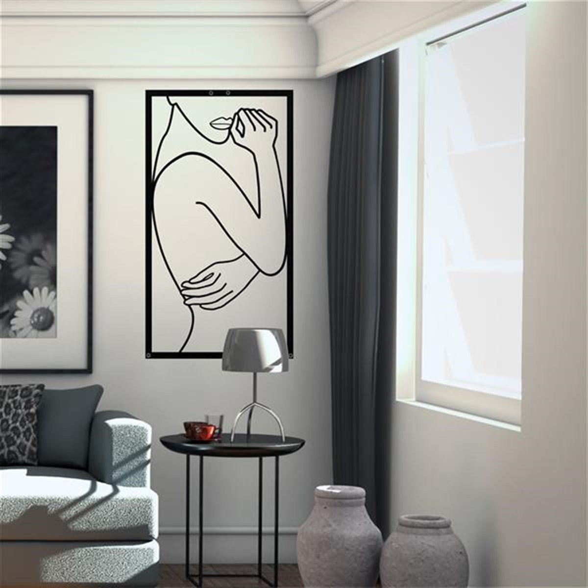 Femme 2 Décoration Murale en Métal