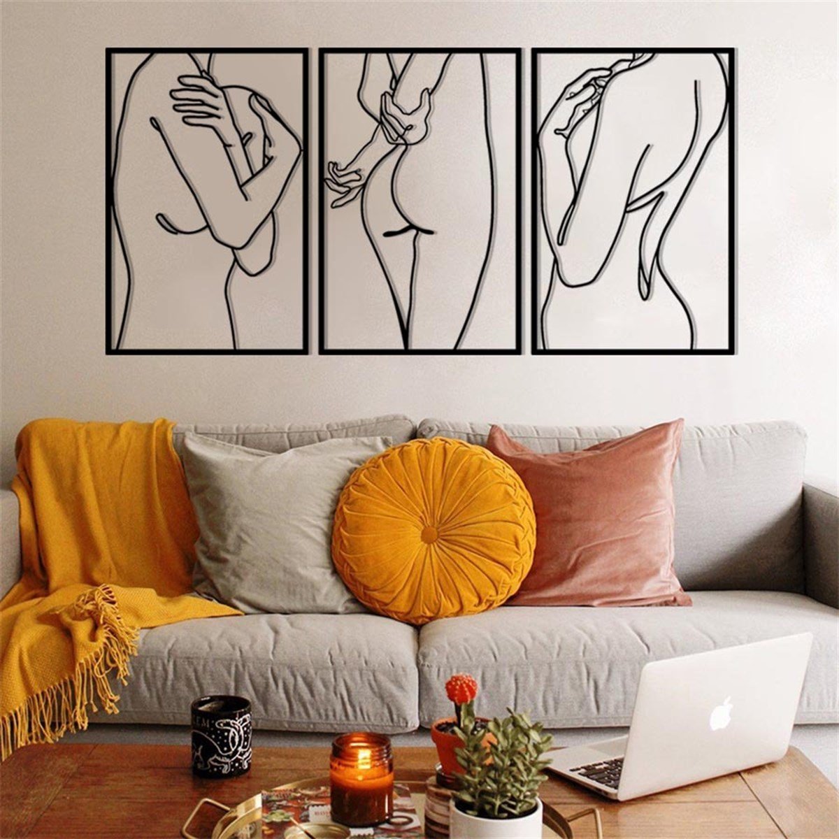 Femme Minimaliste Décoration Murale Metallique