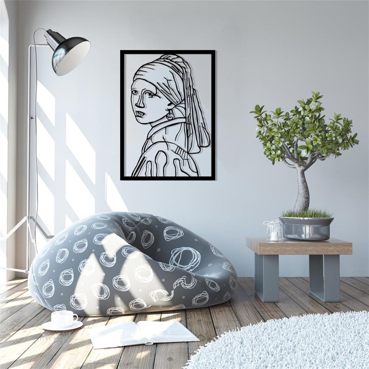 Girl With a Pearl Earring Décoration Murale Metallique