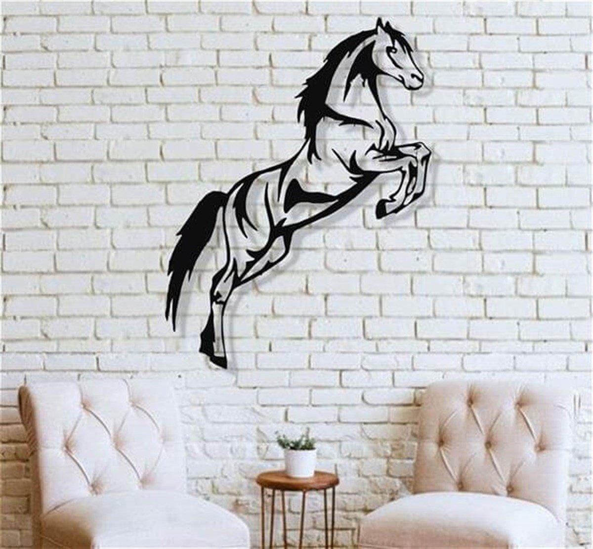 Horse Art Décoration Murale en Métal