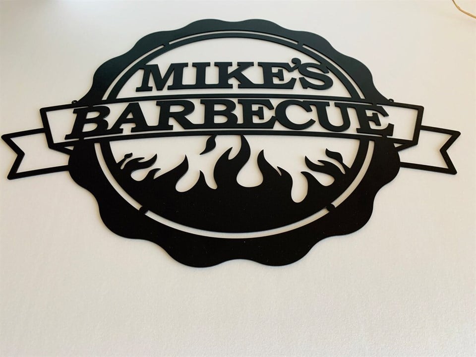 Kişiye Özel Barbekü İsimlik Metal Duvar Dekoru