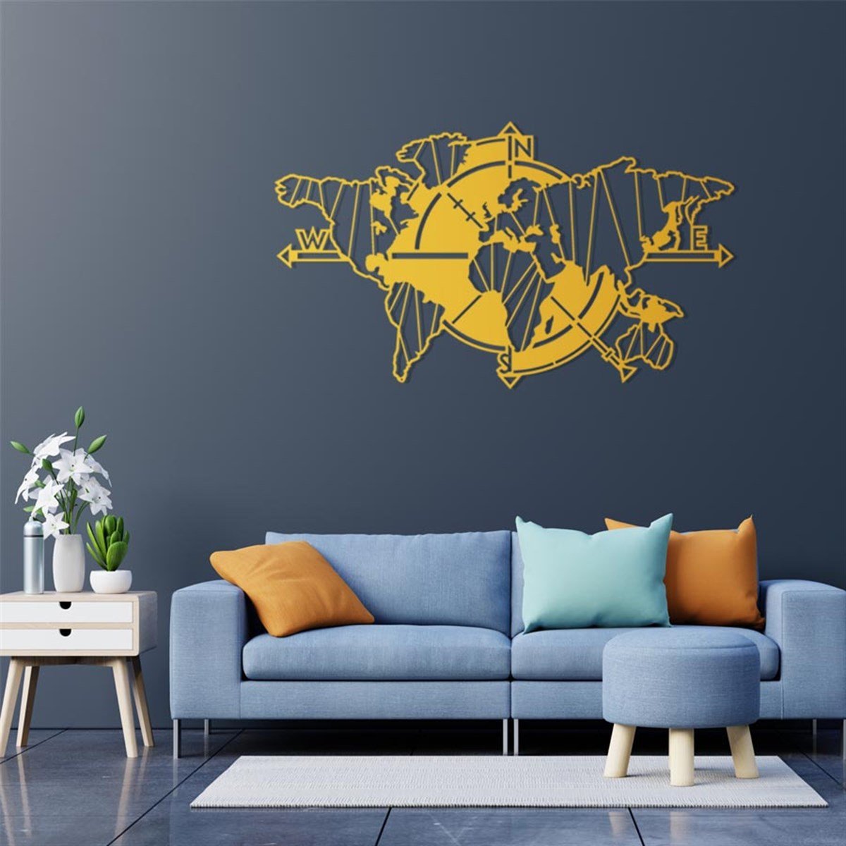 Map Of Life-4 Décoration Murale Metallique