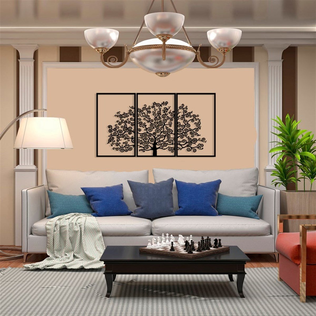 Minimalist Arbre 3 Décoration Murale Metallique