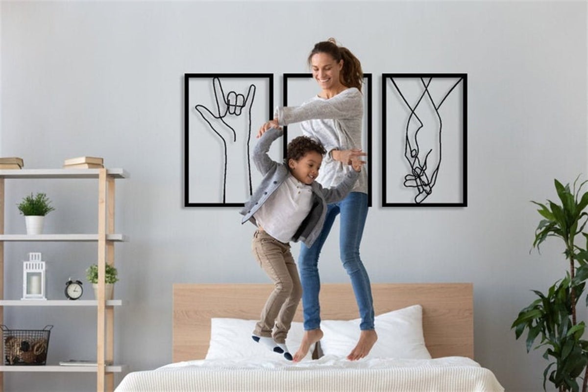 Minimaliste Amour Décoration Murale Metallique