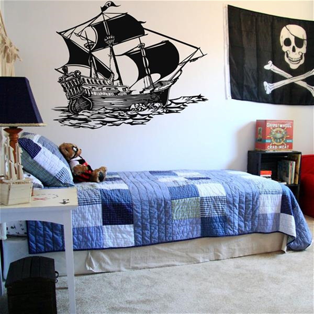 Pirate Ship Décoration Murale en Métal