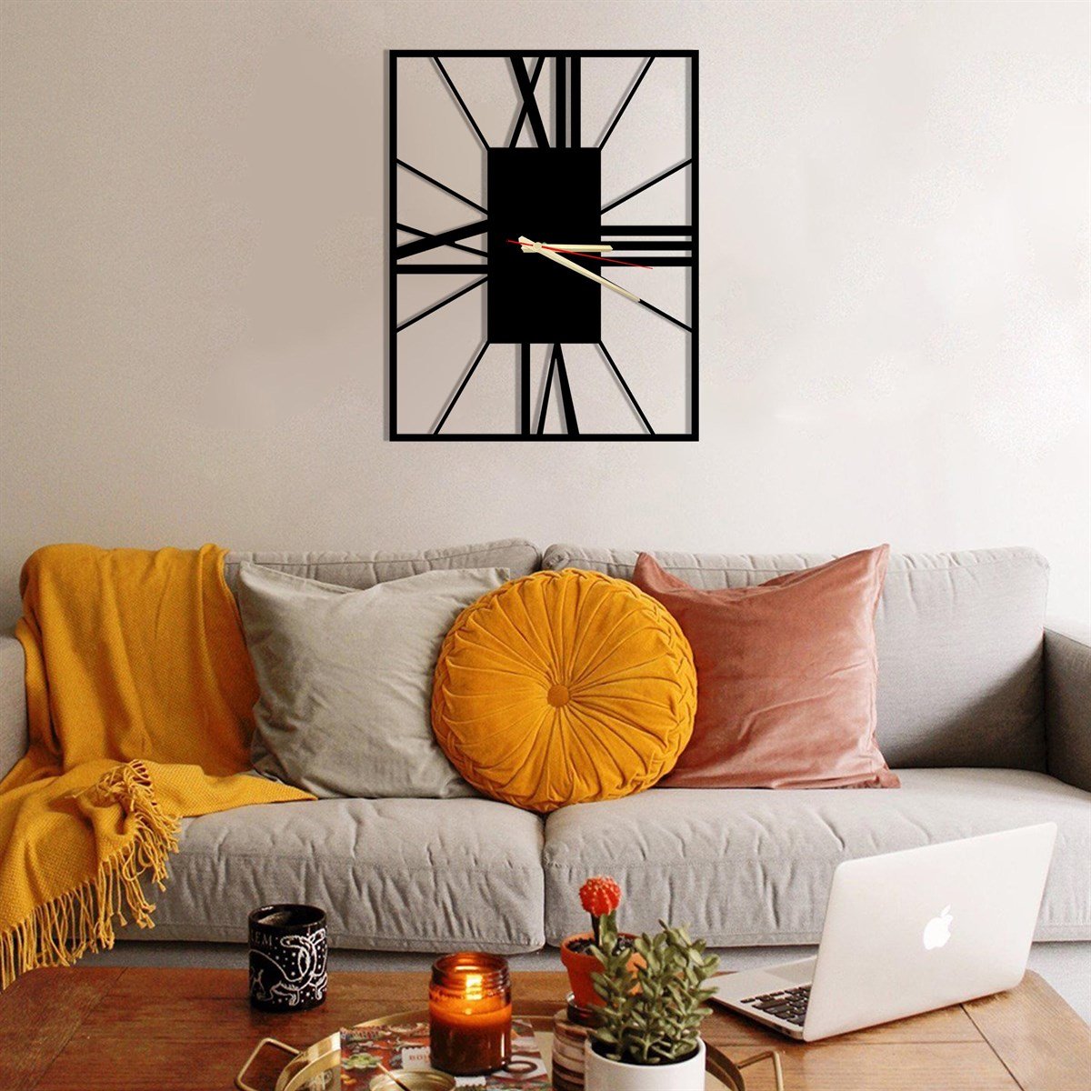 Rectangle Horloge Murale