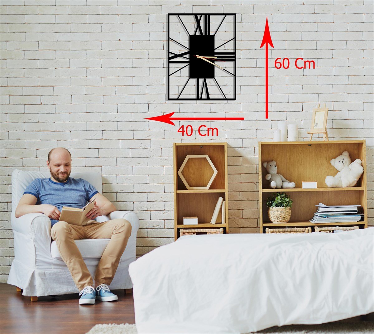 Rectangle Horloge Murale