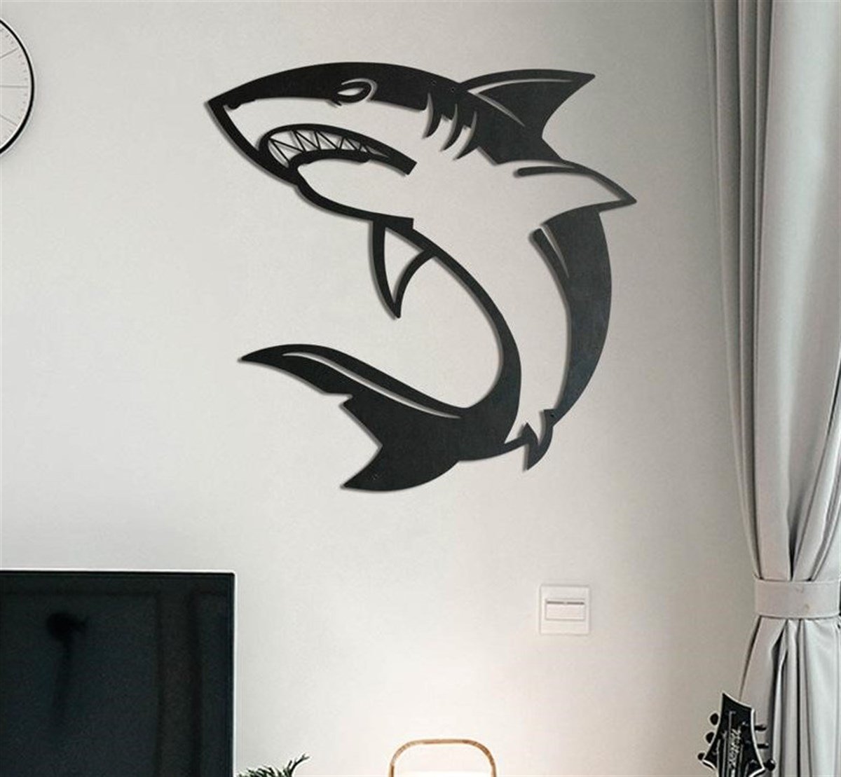 Shark Décoration Murale en Métal