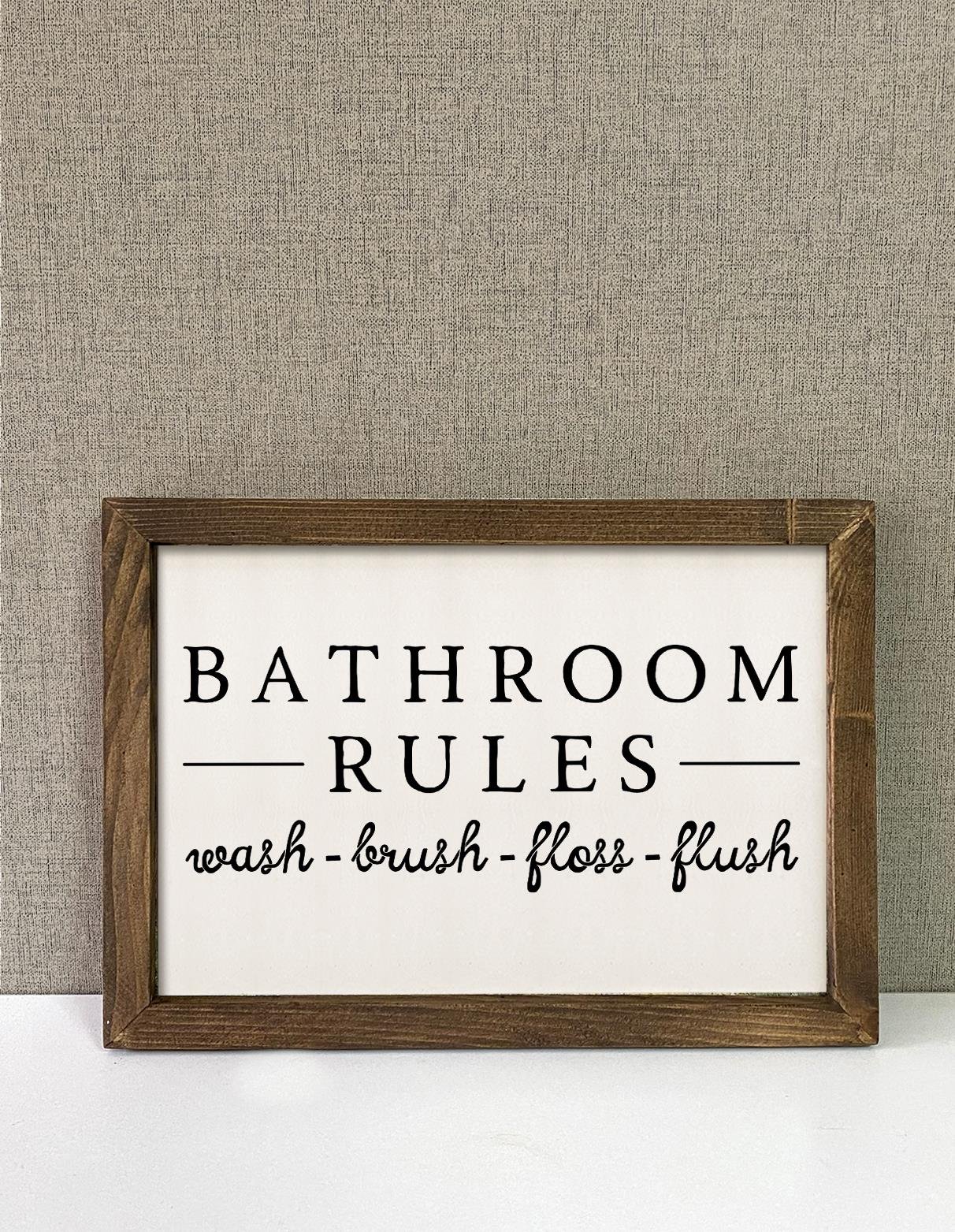 Bathroom Rules Çerçeveli Tablo