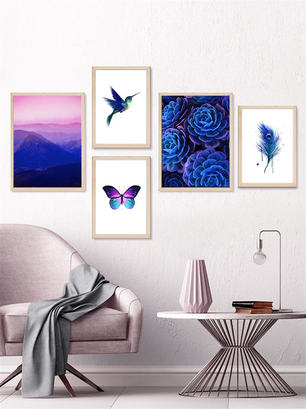 Doğanın Mor Güzelliği Çerçeveli Tablo Set