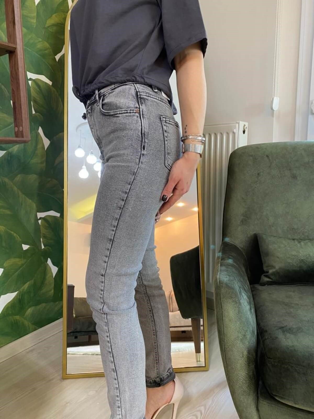 Mgetasarm Gri Skinny Jean Kadın LicralıMgetasarm Gri Skinny Jean Kadın Licralı