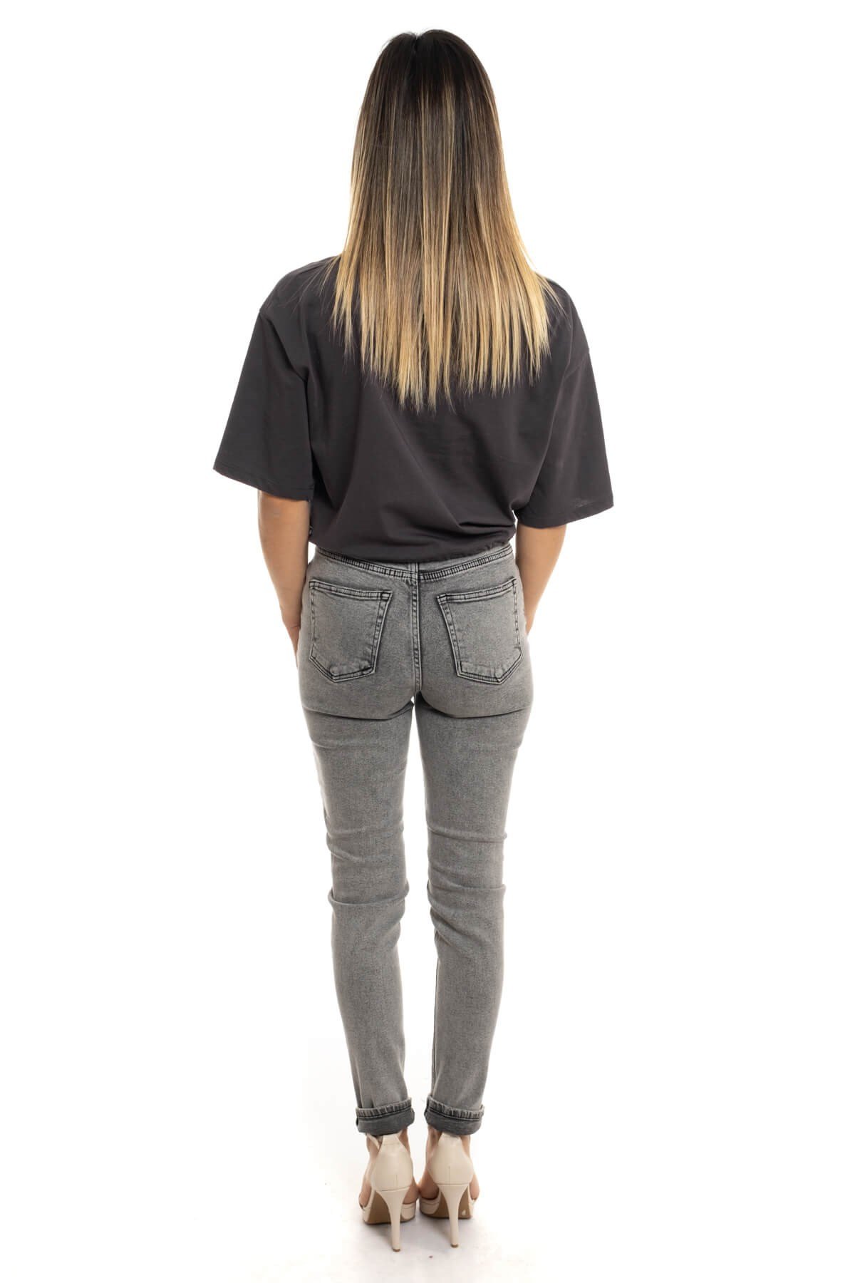 Mgetasarm Gri Skinny Jean Kadın LicralıMgetasarm Gri Skinny Jean Kadın Licralı