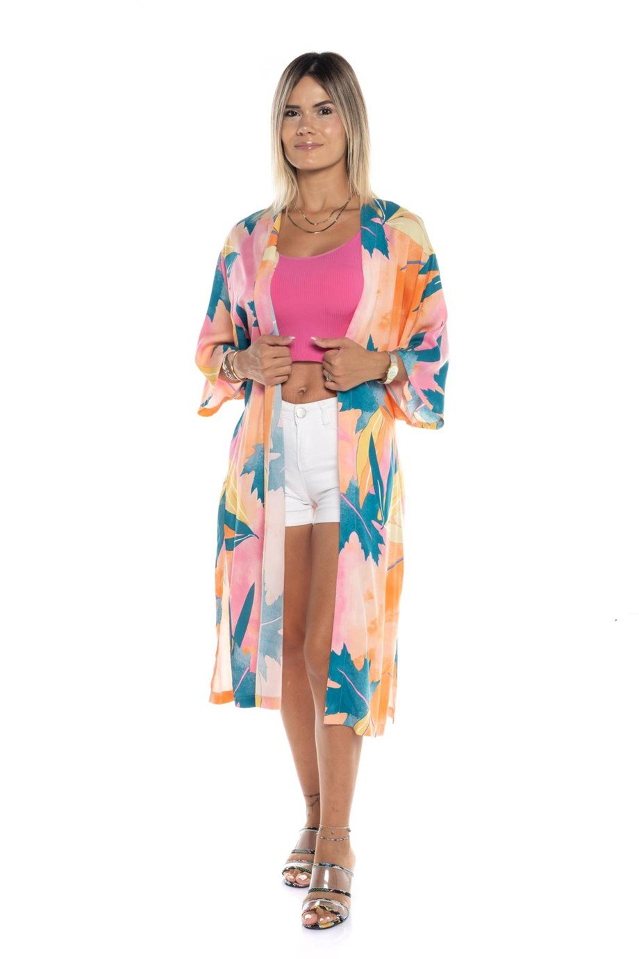 Mgebutik Turuncu Kadın Kuşaklı Kimono&KaftanMgebutik Turuncu Kadın Kuşaklı Kimono &Kaftan