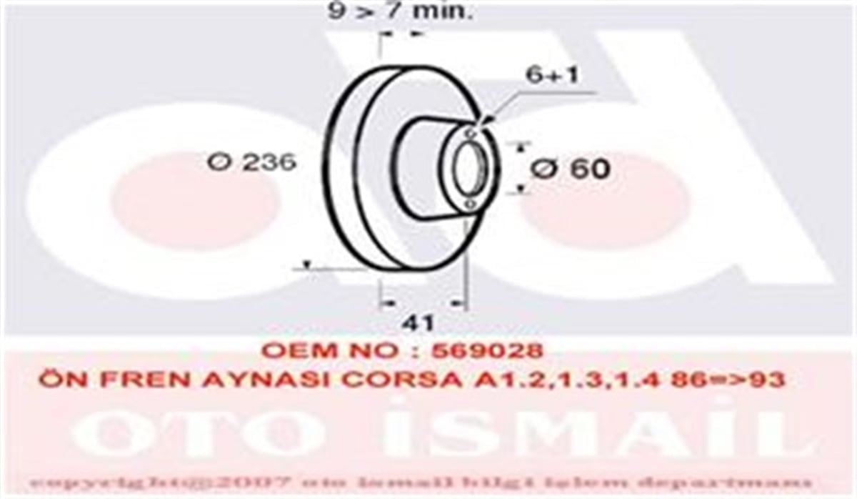 ASTRAÖN FREN AYNASI CORSA A 1.2-1.3-1.4 86-93 ASTRA H 1.6 3.04 GTC 1.6 3.05 236X10X6DL VALEO 186186VALEOVALEO 186186