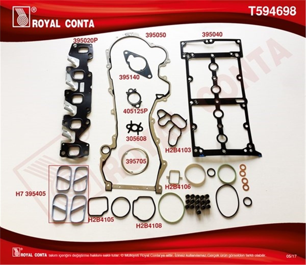 ASTRAÜST TAKIM CONTASI REİNZ SUB.LASTİKLİ-SİLİNDİR KAPAK CONTASI SİZ DOBLO-PUNTO-500 1.3MTJ 10 ASTRA J-CORSA D-AVEO Z1.3 ROYAL T594698ROYALROYAL T594698