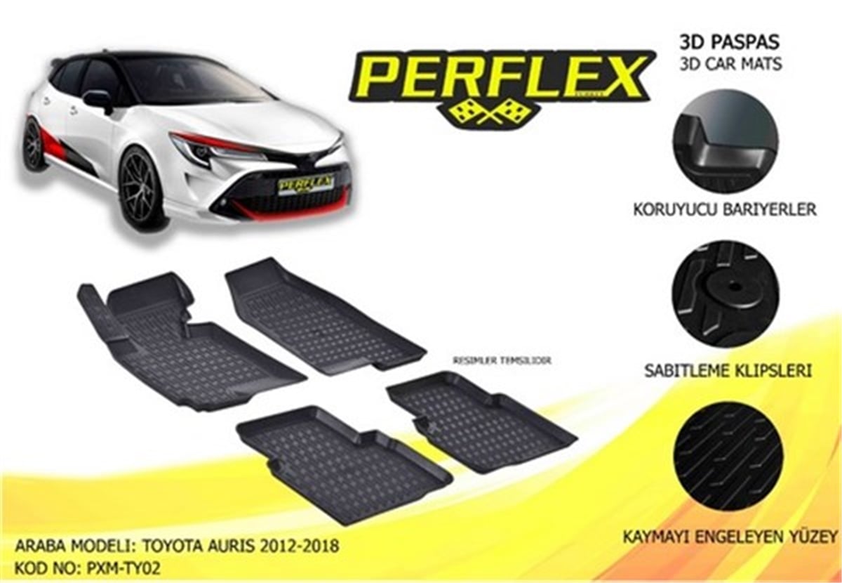 AURISPASPAS 3D X-MAT HAVUZLU TOYOTA AURIS 13 SİYAH PERFLEX PXM-TY02PERFLEXPERFLEX PXM-TY02