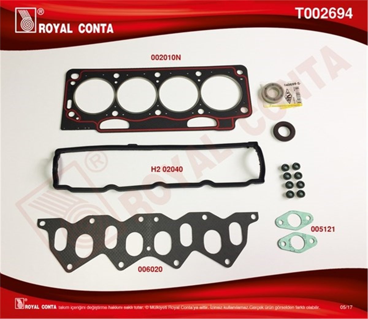 YEDEK PARÇAÜST TAKIM CONTA KEÇELİ R11 FLASH 1700 ROYAL T002694ROYALROYAL T002694
