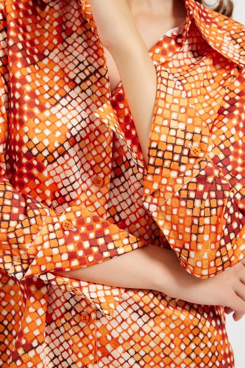 Oranj Çok Renkli GömlekST070W55326001