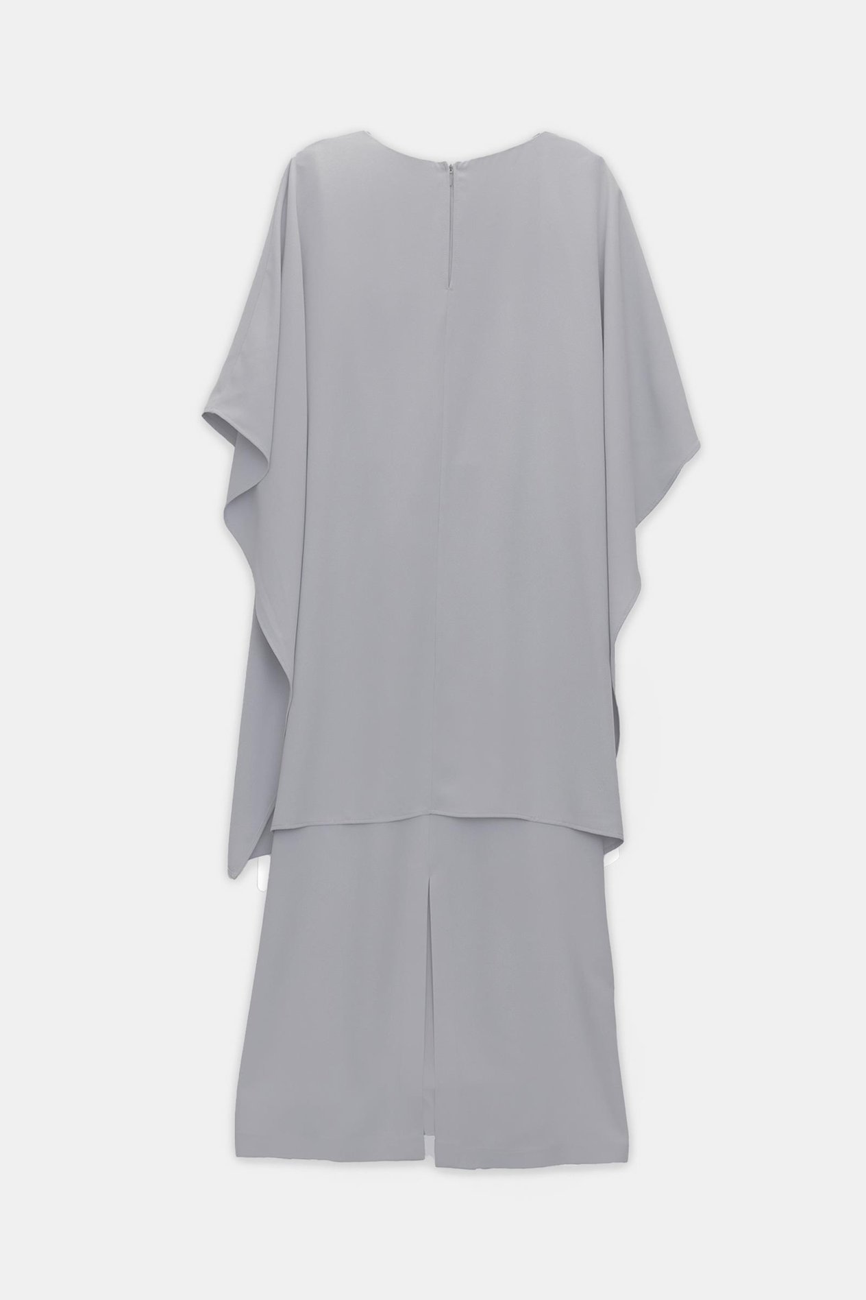 Açık Gri Kayık Yaka Belden Büzgü Detaylı Uzun Kollu Midi Boy Elbise Kadın Dresses & Evening Dresses modelleri