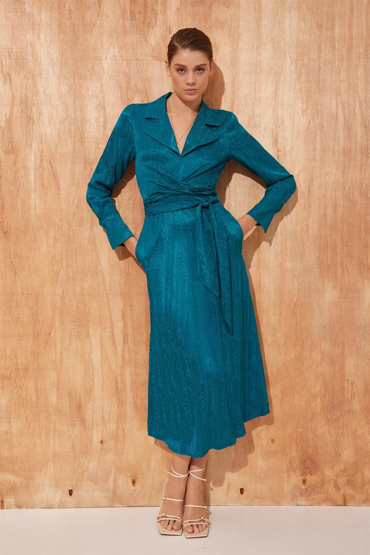 Bebe Mavi Bisiklet Yaka  Kolsuz  Midi Boy  Belde Bağlama Detaylı Elbise Kadın Dresses & Evening Dresses modelleri