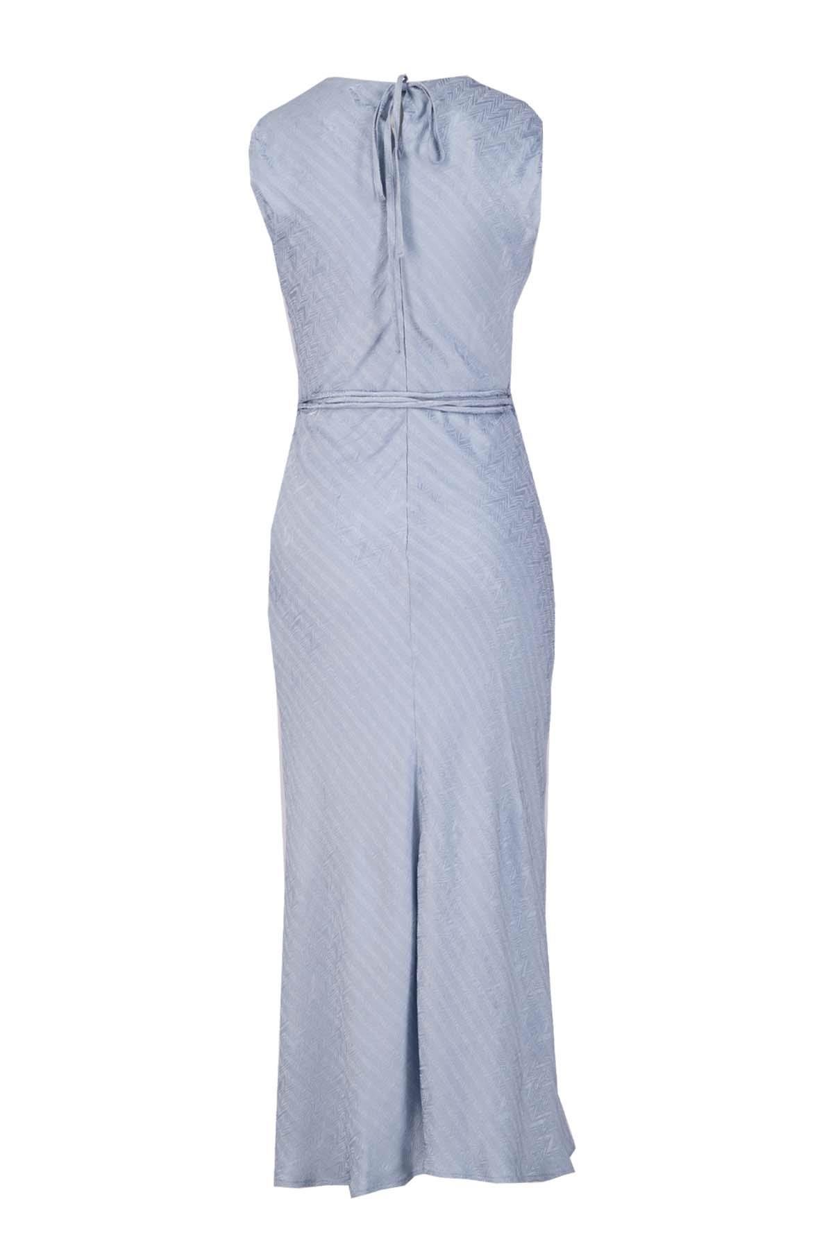 Bebe Mavi Bisiklet Yaka  Kolsuz  Midi Boy  Belde Bağlama Detaylı Elbise Kadın Dresses & Evening Dresses modelleri