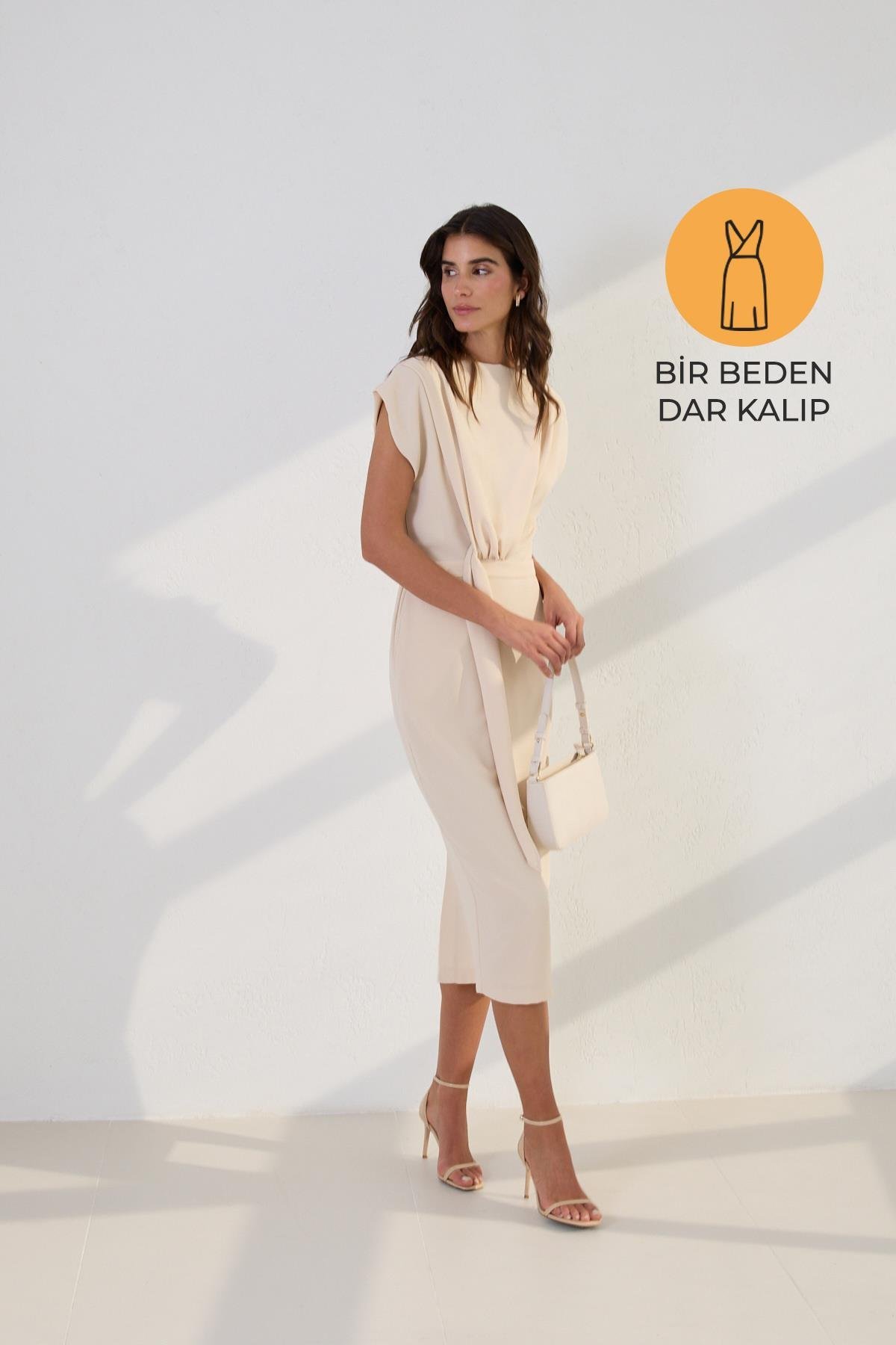 Bej 1YB3WSEL3111 ELBİSE Kadın Dresses & Evening Dresses modelleri