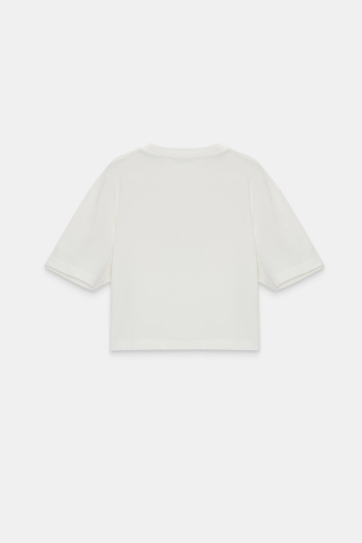 Ekru %100 Pamuklu Baskı Detaylı Kısa Kollu Rahat Kesim T-Shirt Kadın T-Shirt modelleri