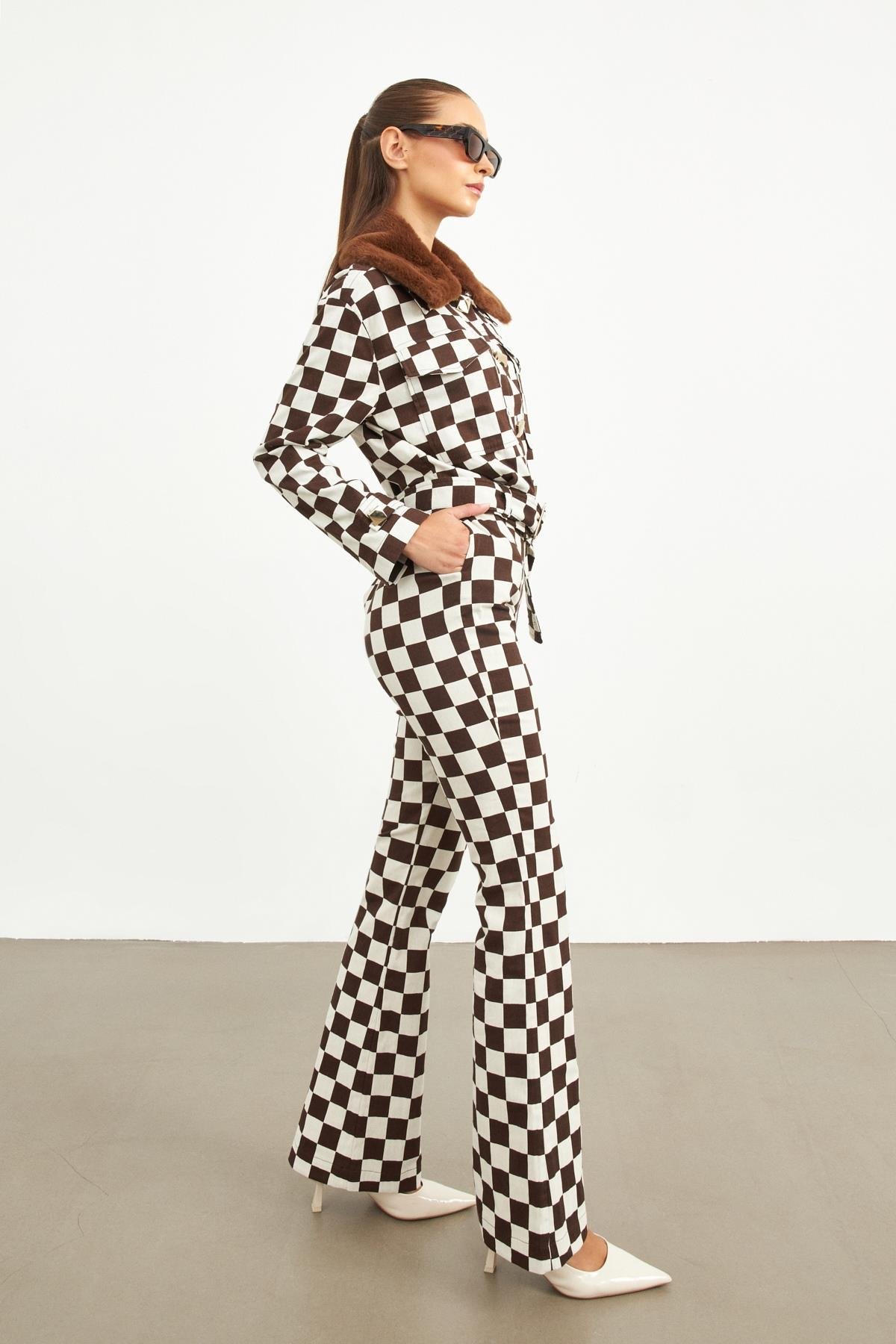 Ekru-Kahve 1YU4CPN0604 PANTOLON Kadın Pants modelleri