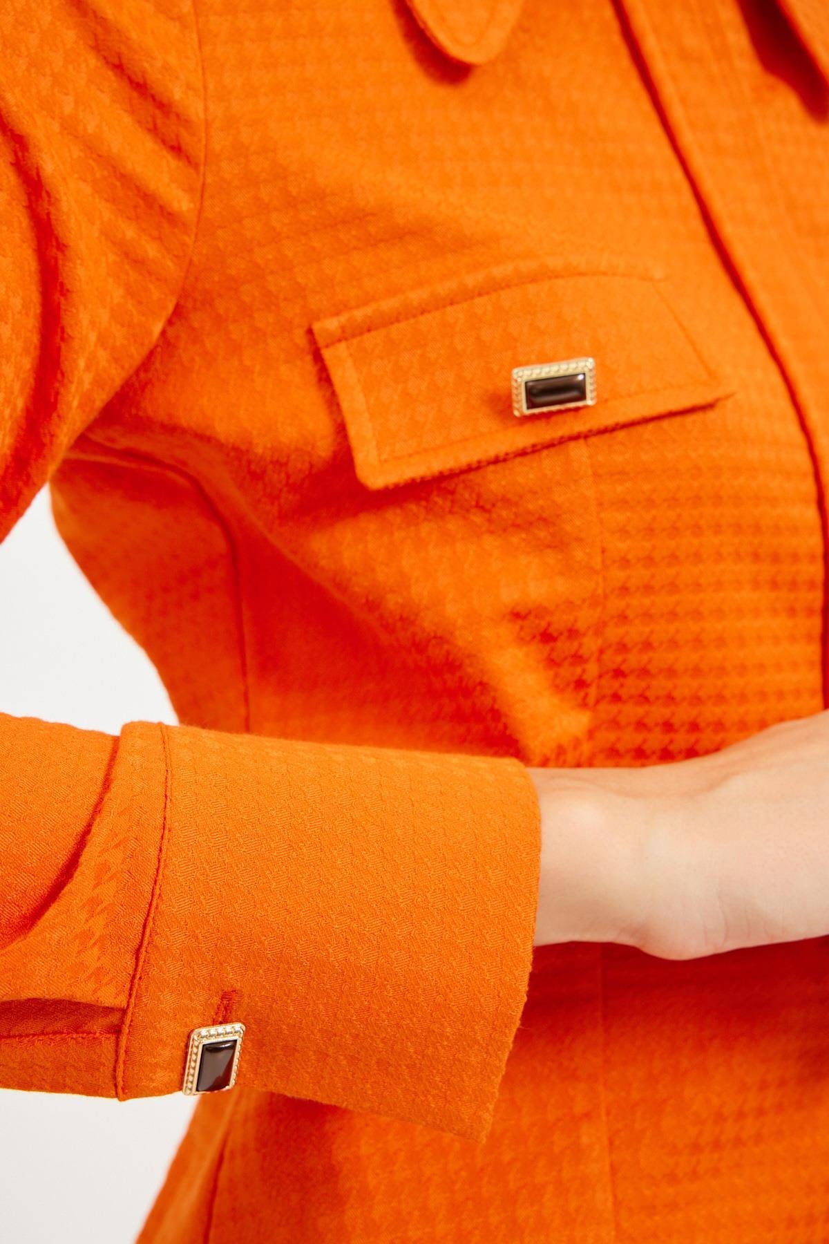 Oranj Cepli Dar Kesim Gömlek Kadın Gömlek modelleri