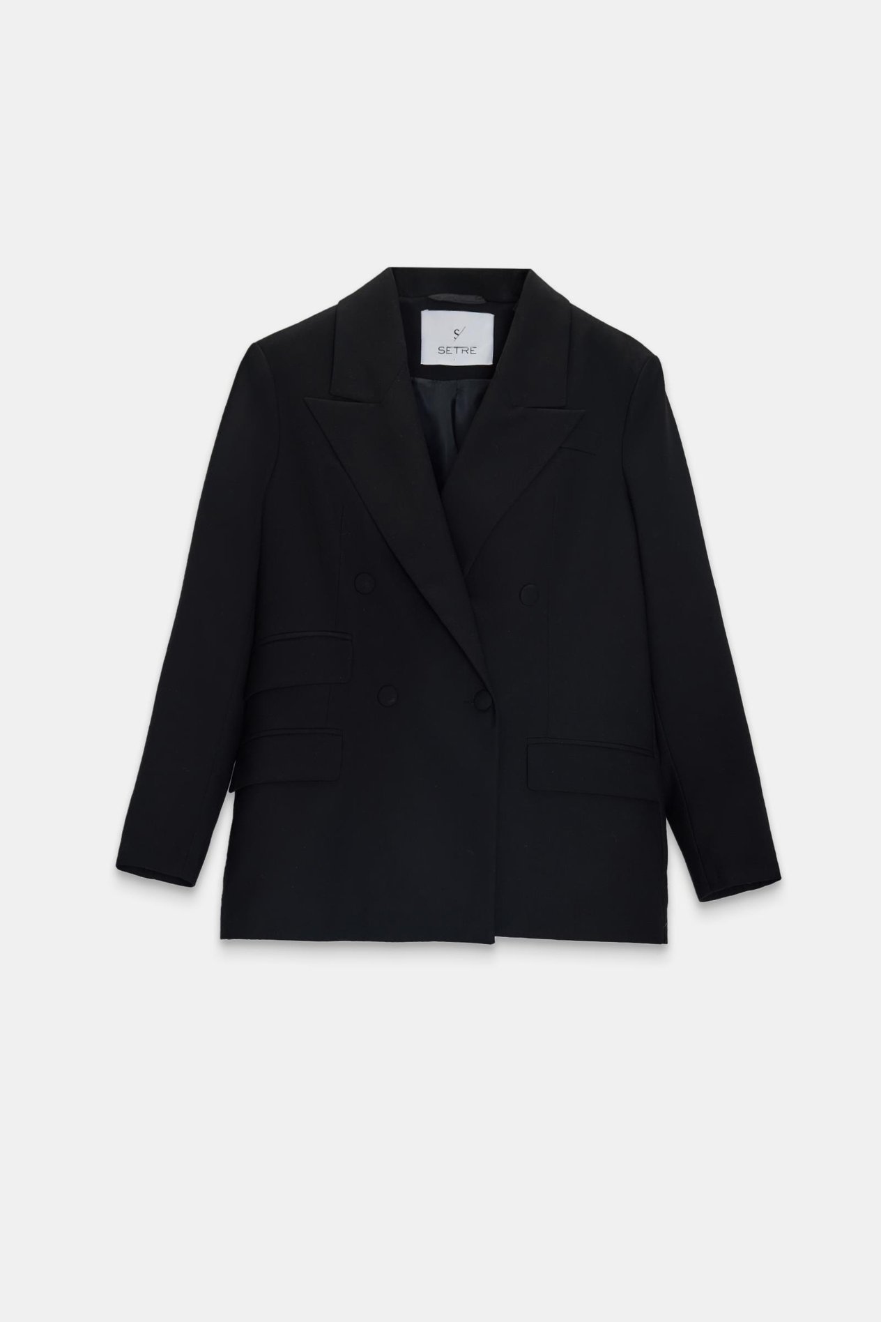 Siyah Mendil Detaylı Kruvaze Ceket Kadın Jacket modelleri
